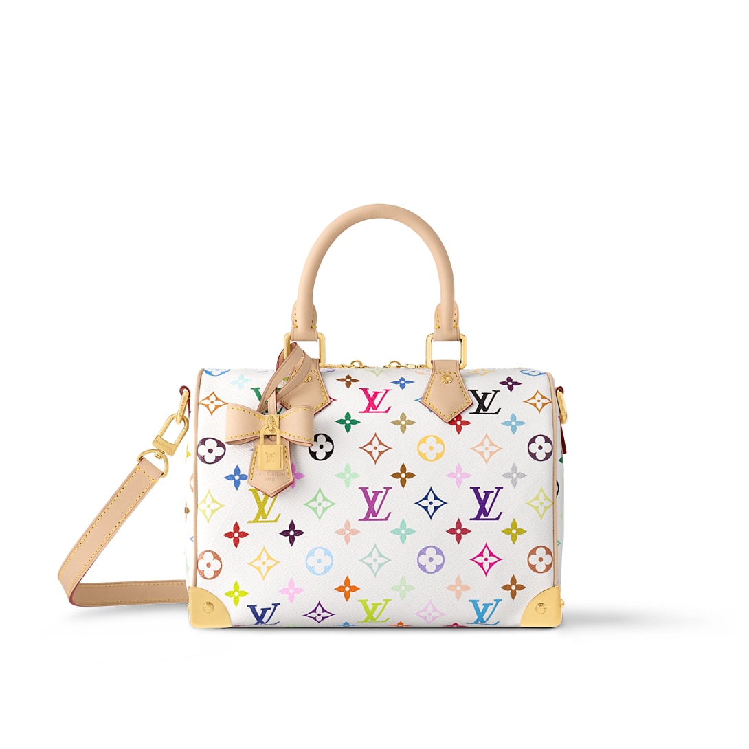 LV x TM Speedy Bandoulière 25 M13085 front white background