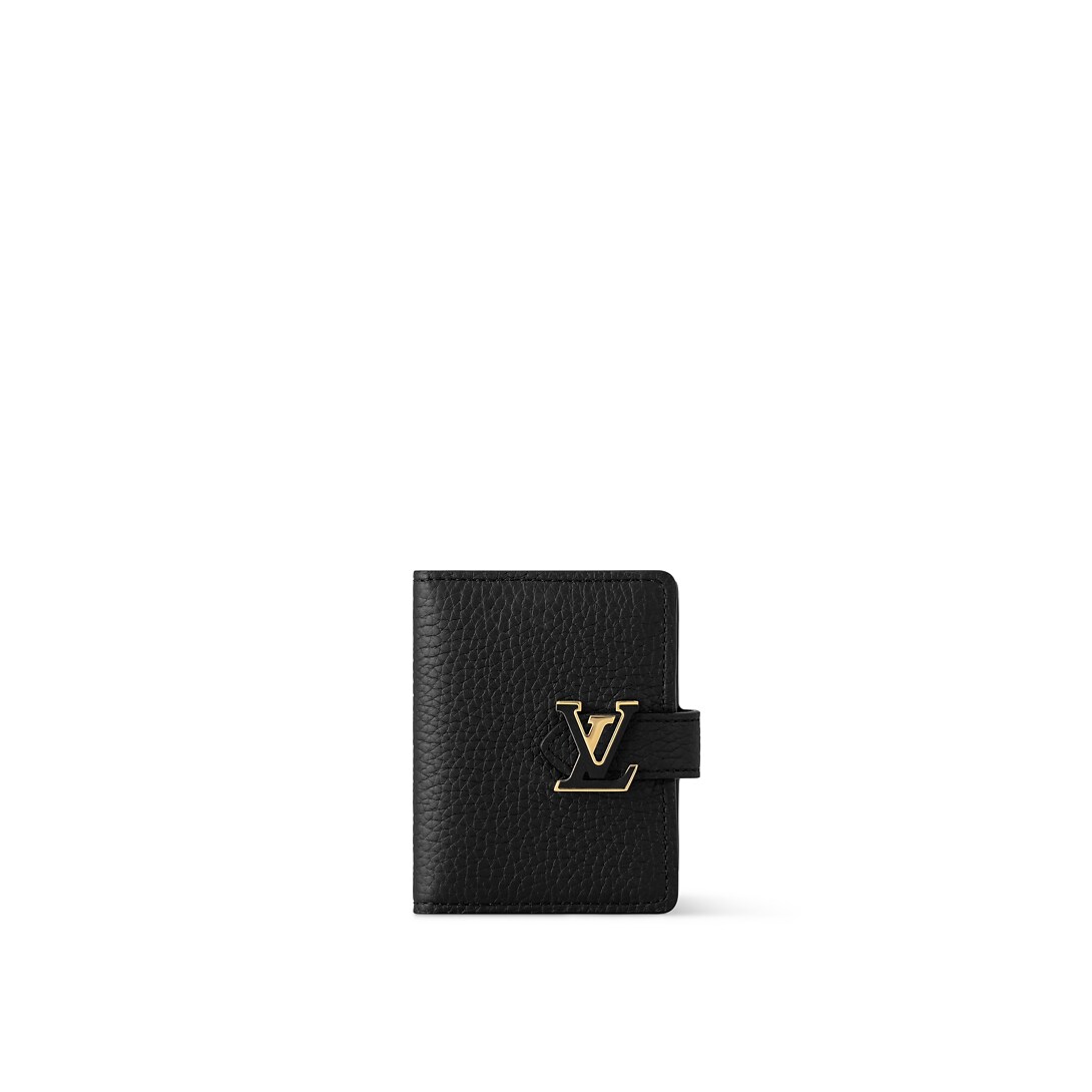LV Vertical Card Holder M15086 front white background